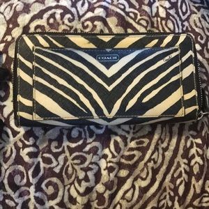 Rare Coach Zebra Animal Print wallet